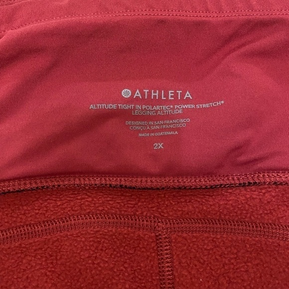 ATHLETA Womens Altitude Pant in Polartec Power Stretch Leggings Thermal Red‎ 2X - Picture 3 of 9